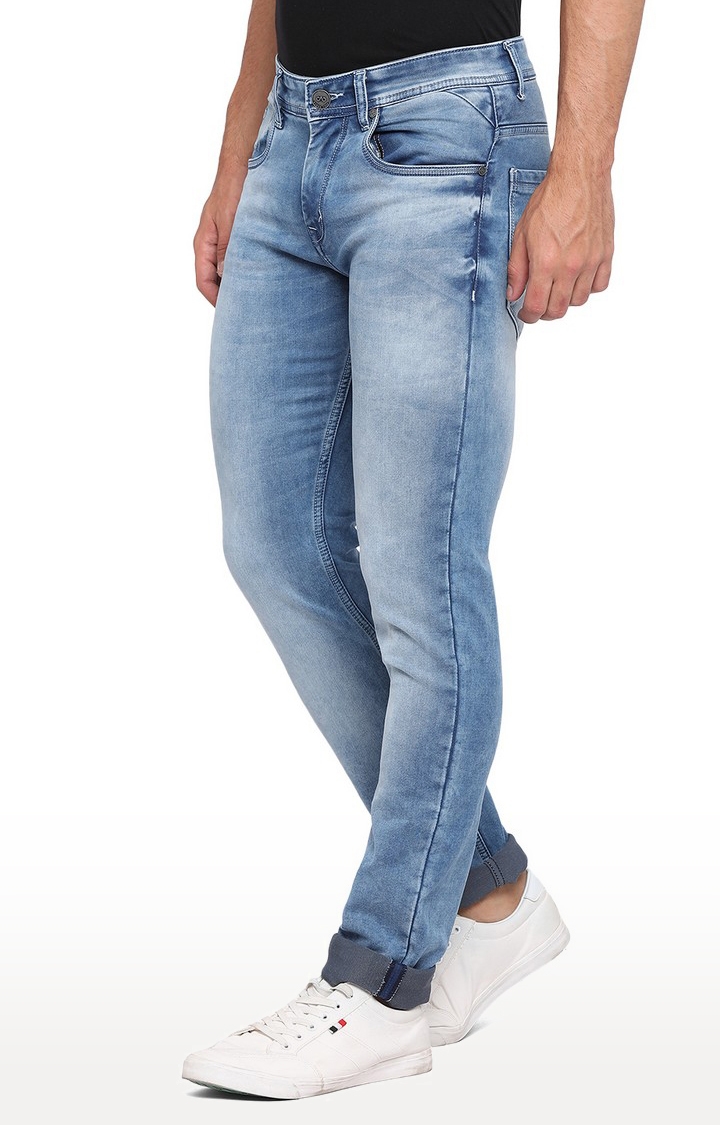 JadeBlue Sport | Men's Blue Lycra Solid Jeans 1