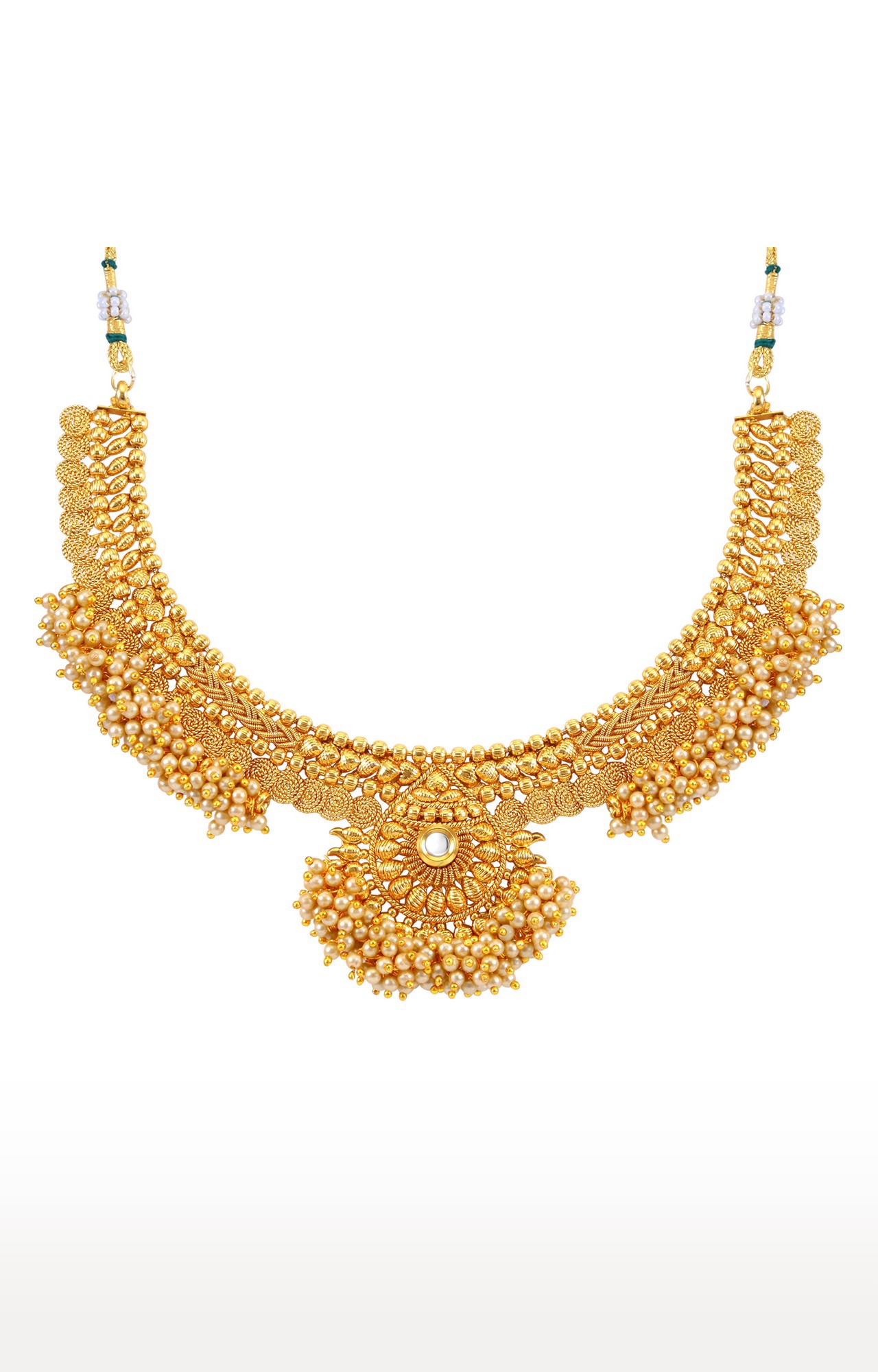 SUKKHI | Sukkhi Brilliant Pearl Gold Plated Choker Necklace Set For Women 4