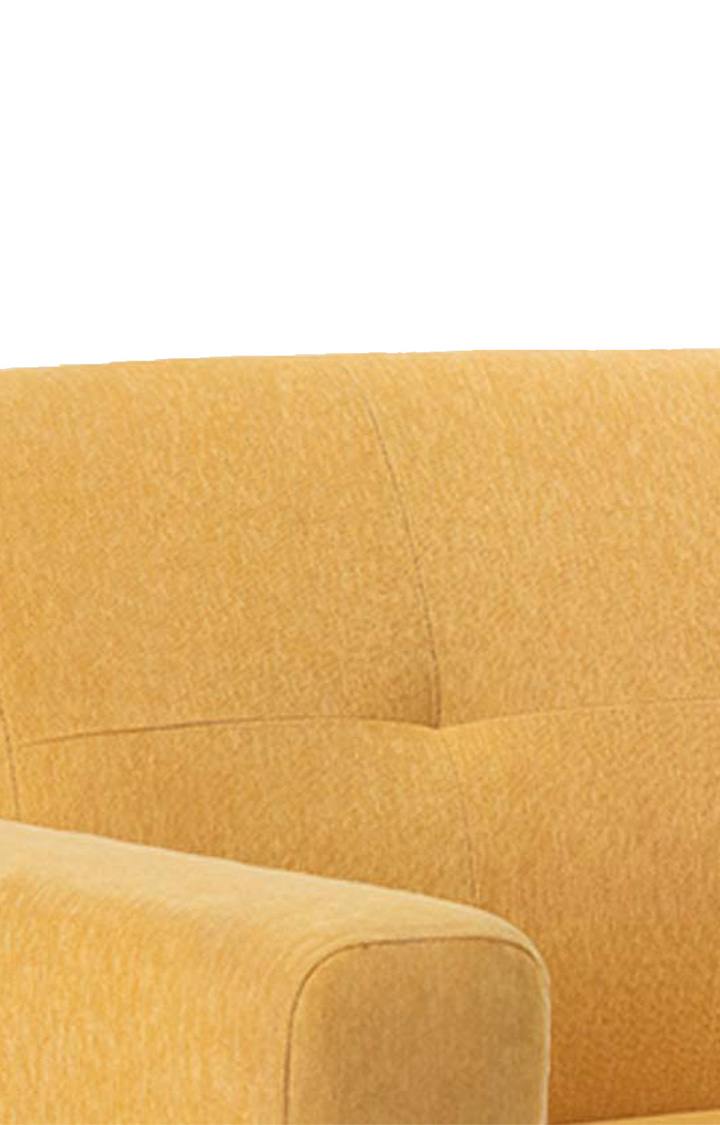 neudot Elegance Sofa for Living Room |3 Persons Sofa|Premium Fabric with Cushioned Armrest | Neem Wood Frame|3 Seater in - Husky Yellow