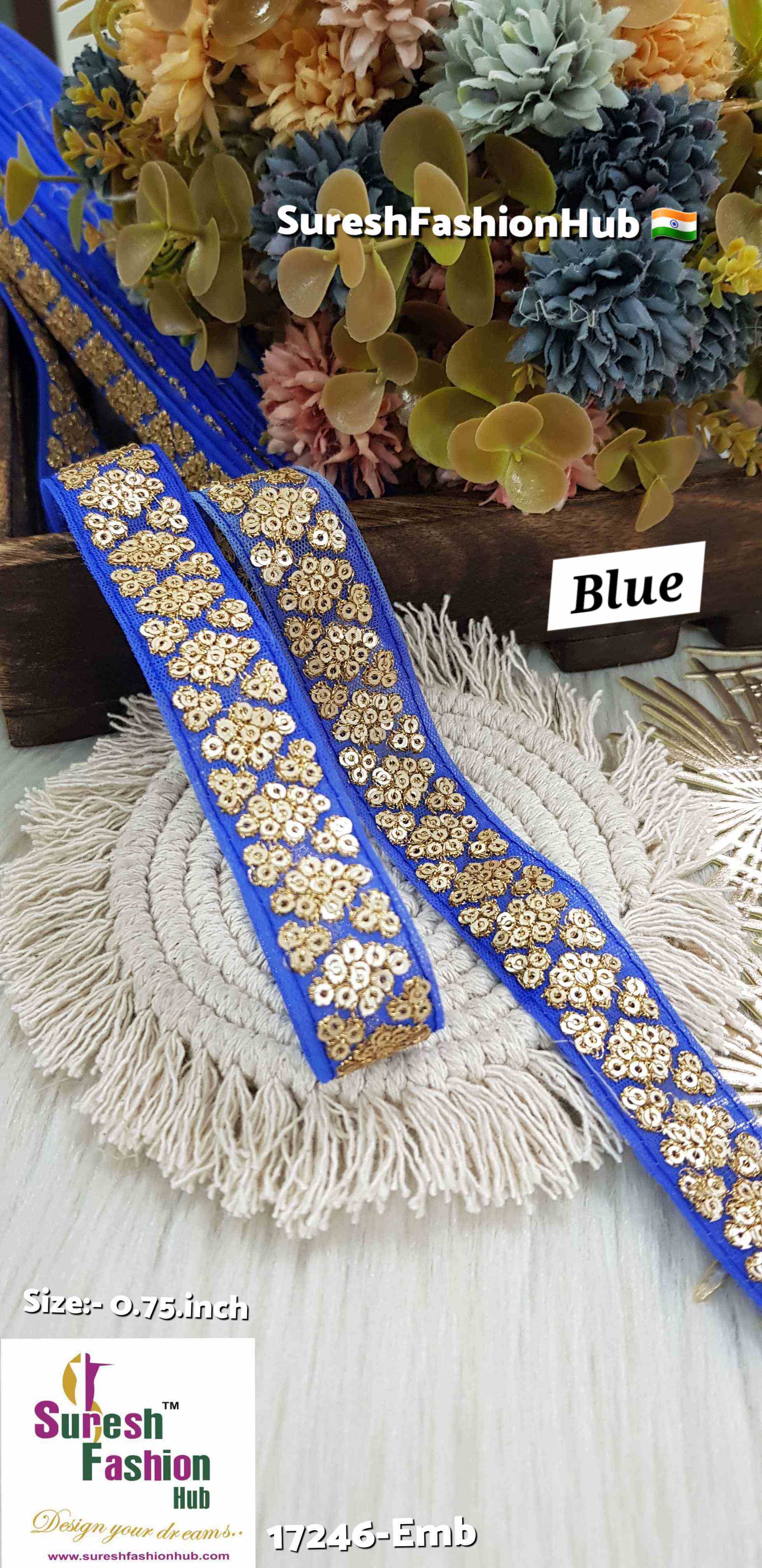 Blue Net Elegance Embroidery