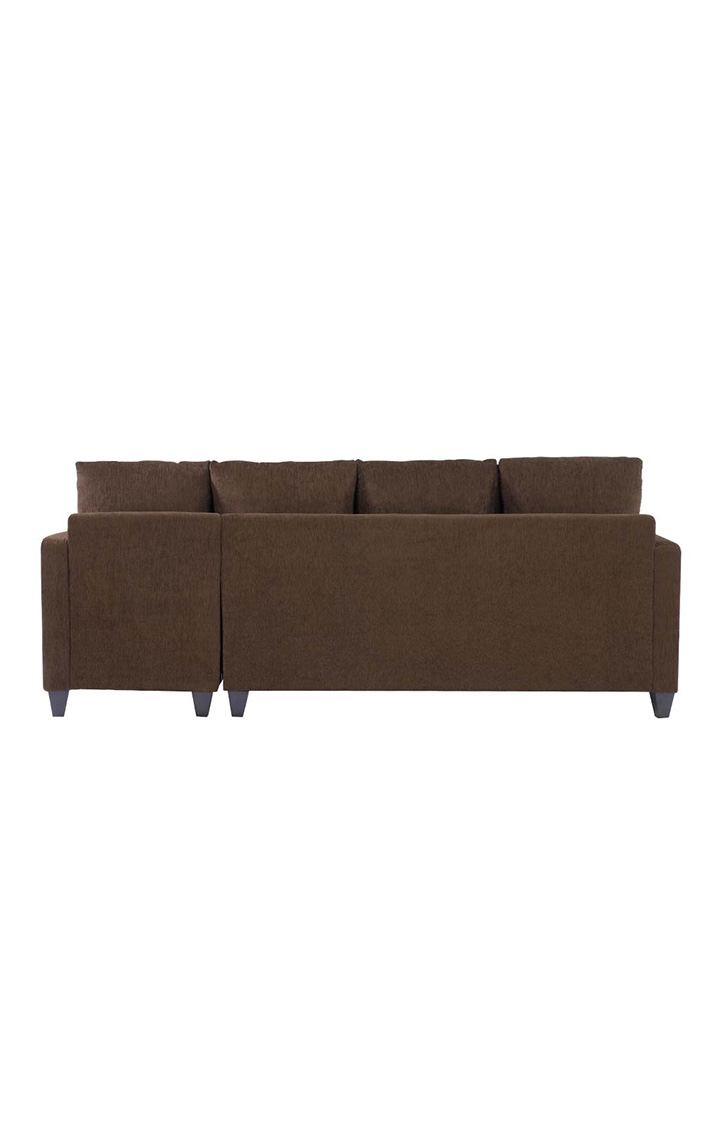 neudot Saya LHS Sectional Sofa for Living Room |6 Person Sofa| Premium Fabric with Cushioned Armrest | 12 Months Warranty| Solid Wood Frame| 6 Seater in Saya Brown Color DIY(Do-It-Yourself)