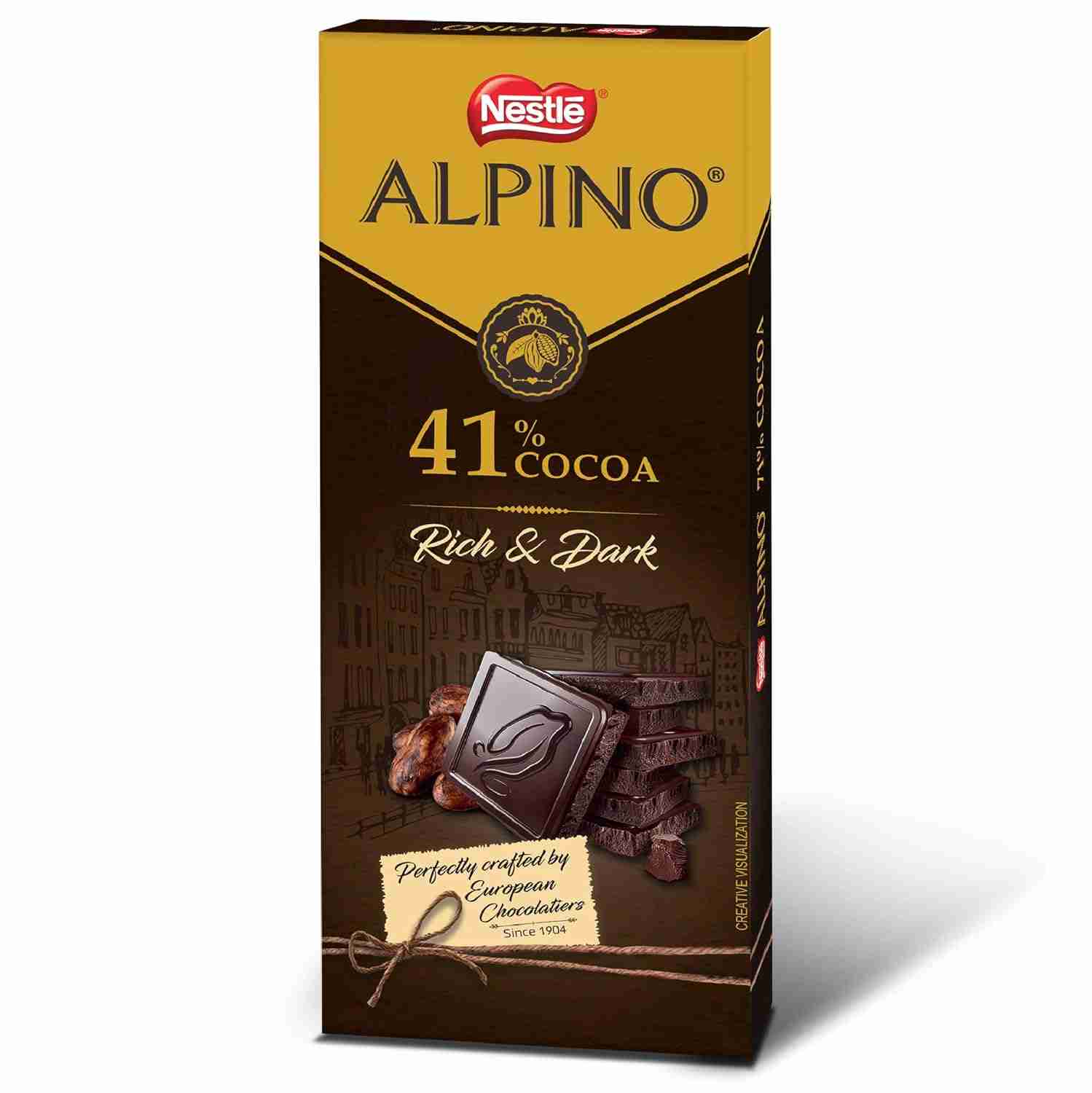 Nestle ALPINO 41% Cocoa- Rich and Dark Chocolate 90gm.