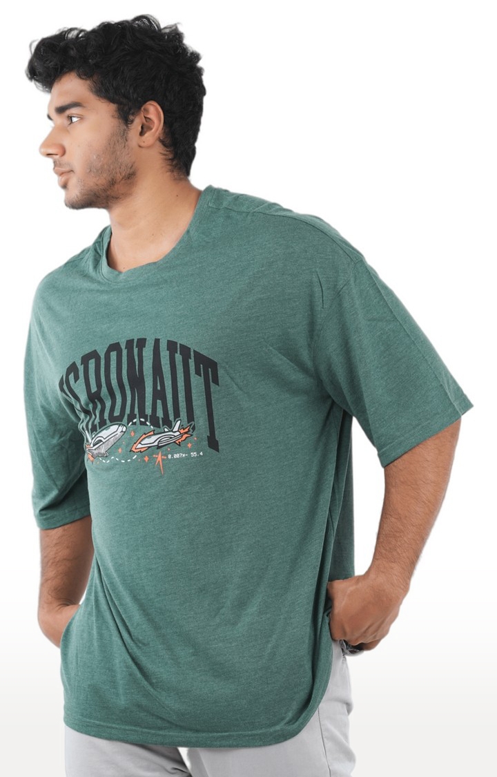 1947IND | Unisex ISRONAUT RLVTD Drop Shoulder Tri-Blend T-Shirt in Bottle Green