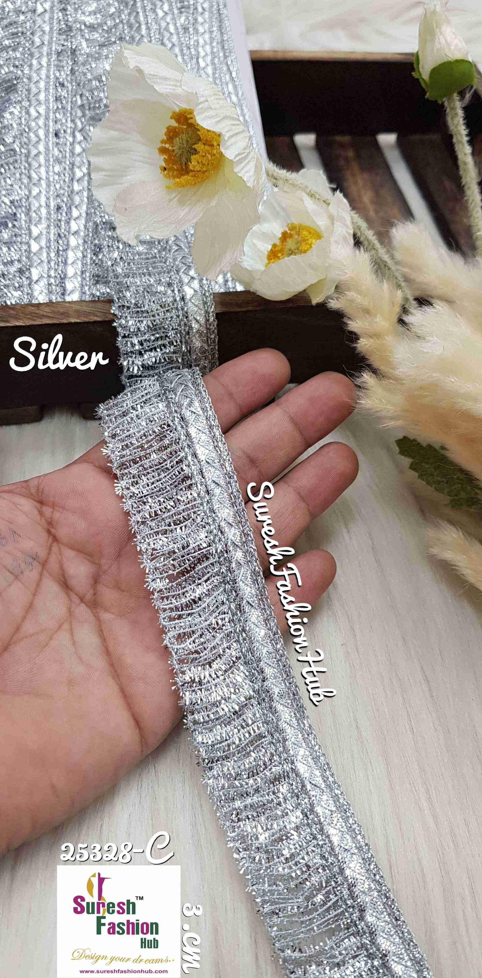 Silver Cascade Fringe Lace
