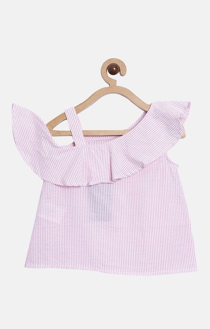 Nuberry | Pink Striped Top 1