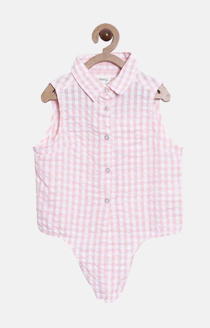 Nuberry | Pink Checked Top 0