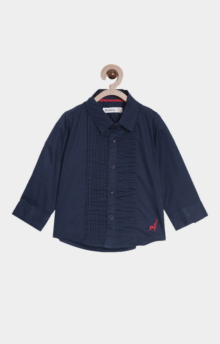 Nuberry Boys Party Wear Navy Shirt