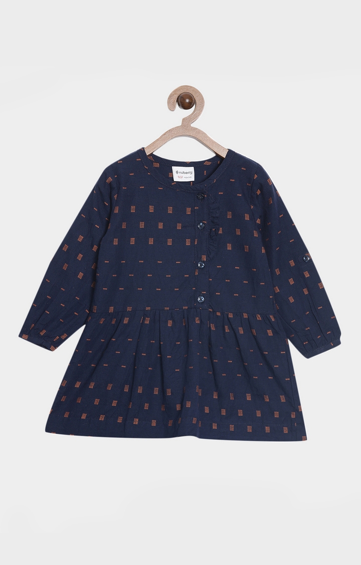 Nuberry | Nuberry Girls Casual Woven Blue Dress 0