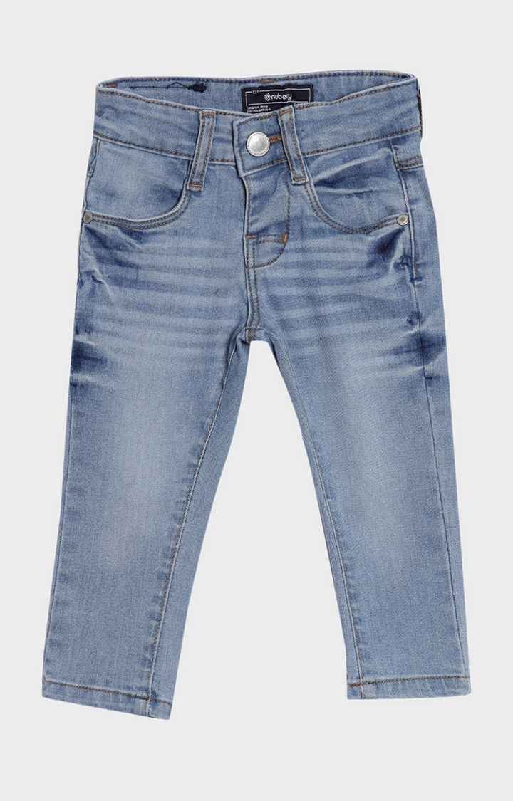 Nuberry | Blue Solid Jeans 0