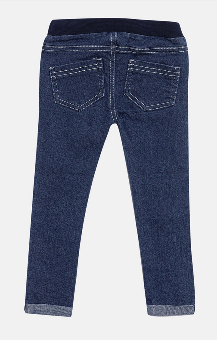 Nuberry | Blue Solid Joggers Jeans 1