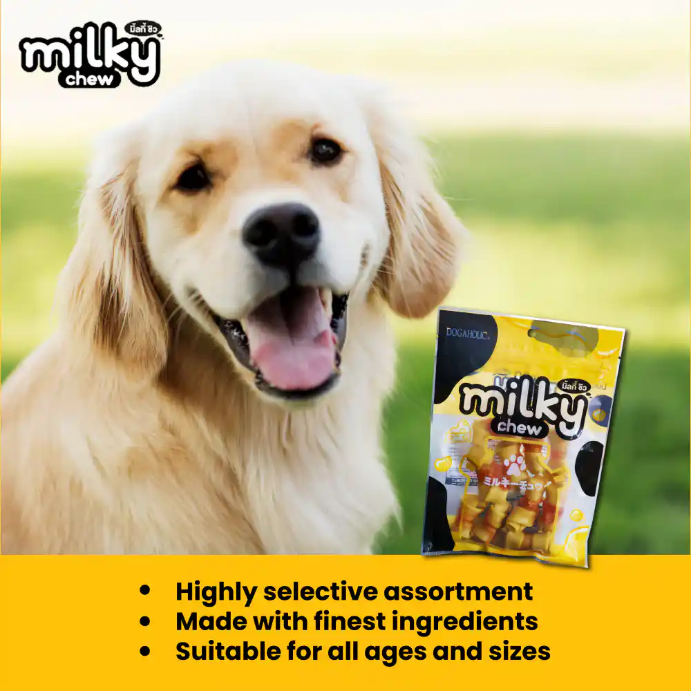 Dogaholic Milky Chew Cheese & Chicken Bones Dog Treats - 10 Pieces