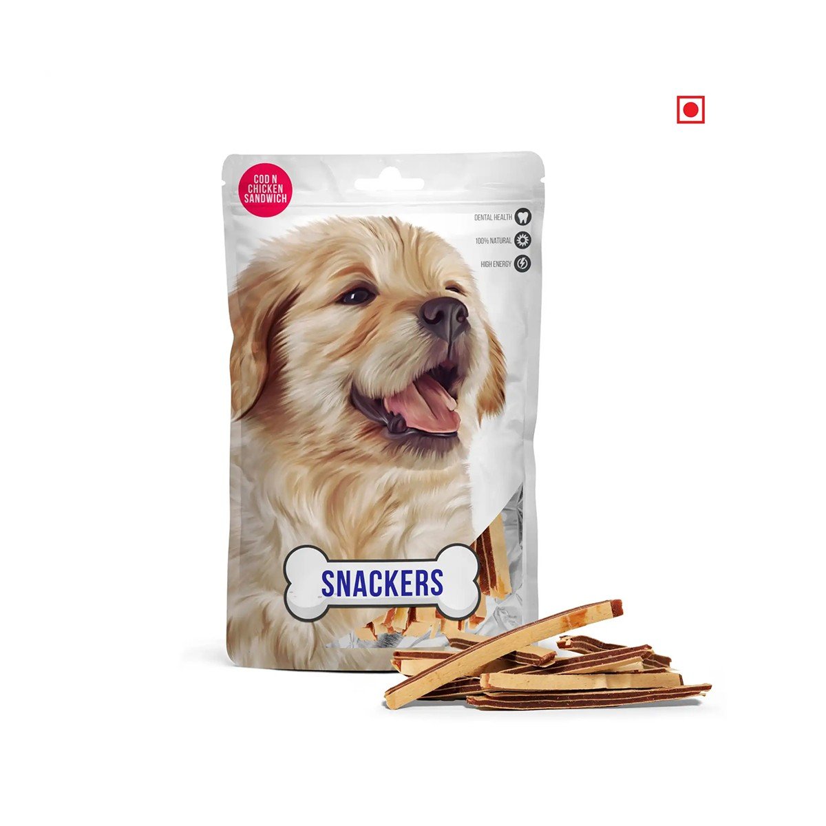 Snackers Cod N Chicken Sandwich Dog Treats – 70g