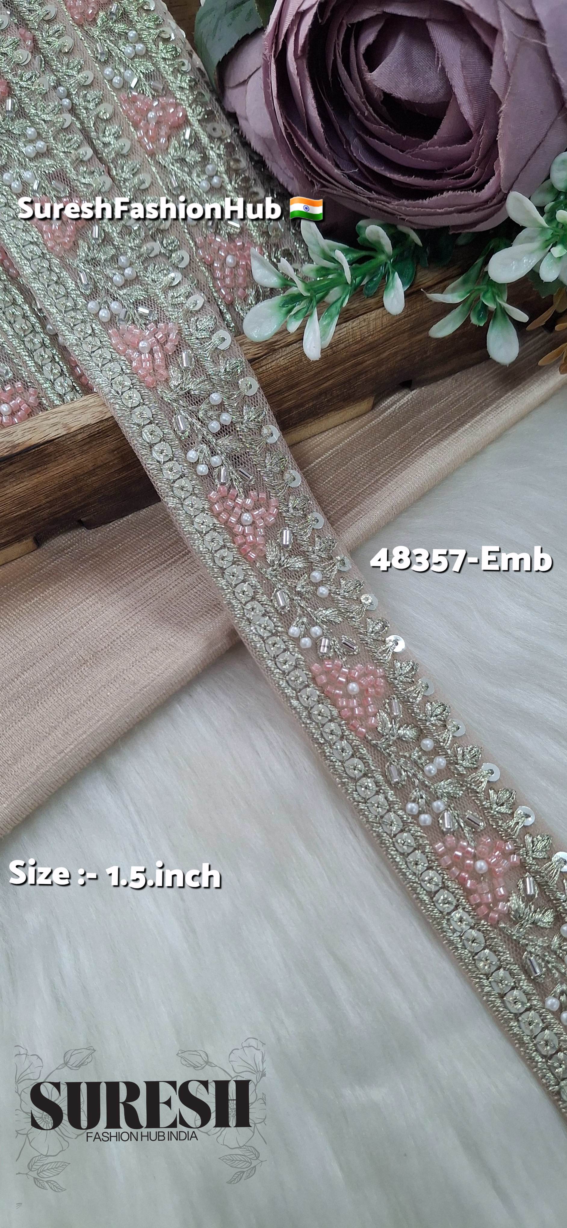 Beaded Floral Grace Net Embroidered Lace