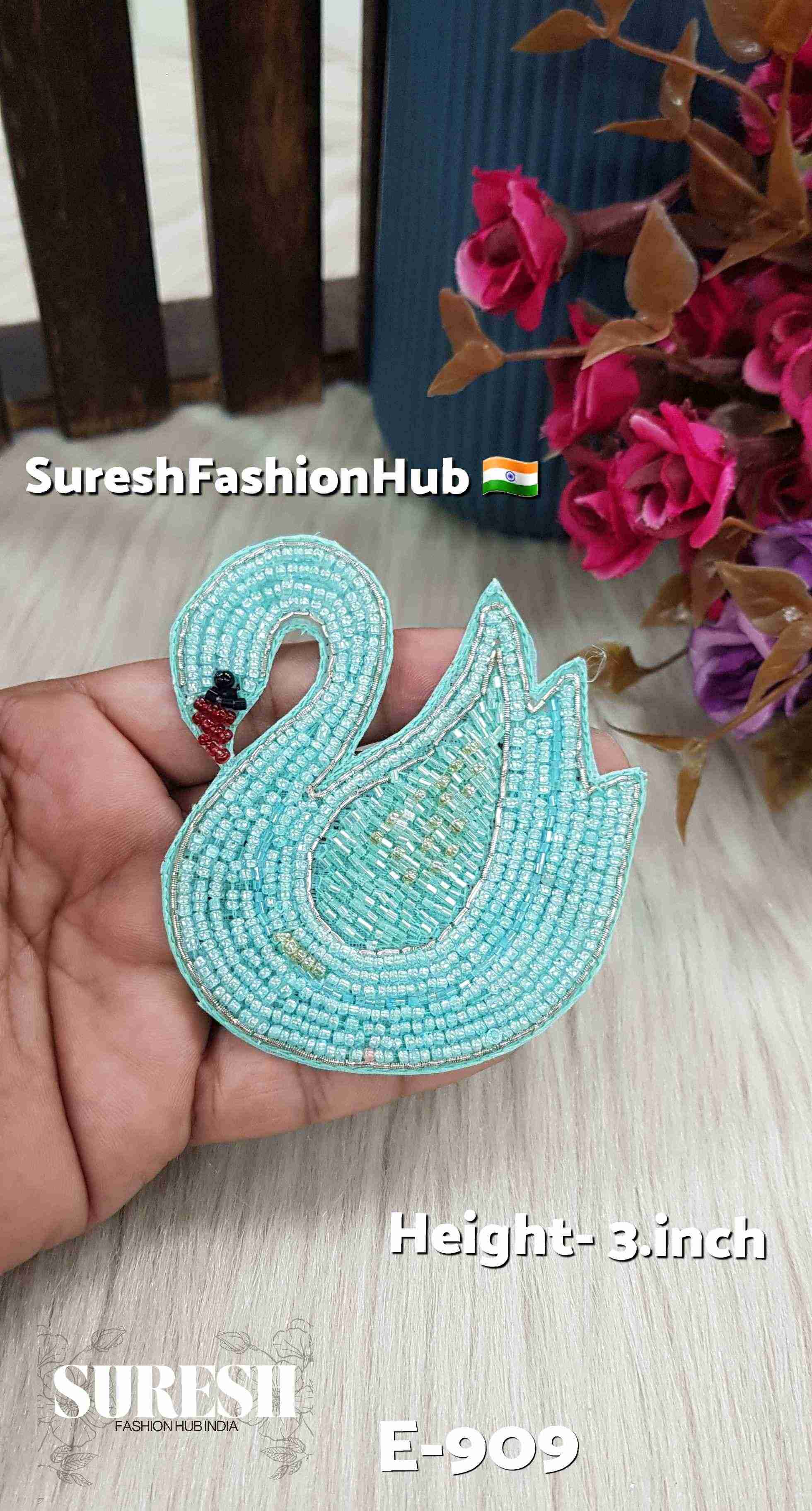 Sea Green Left Facing Swan Patch – E-909