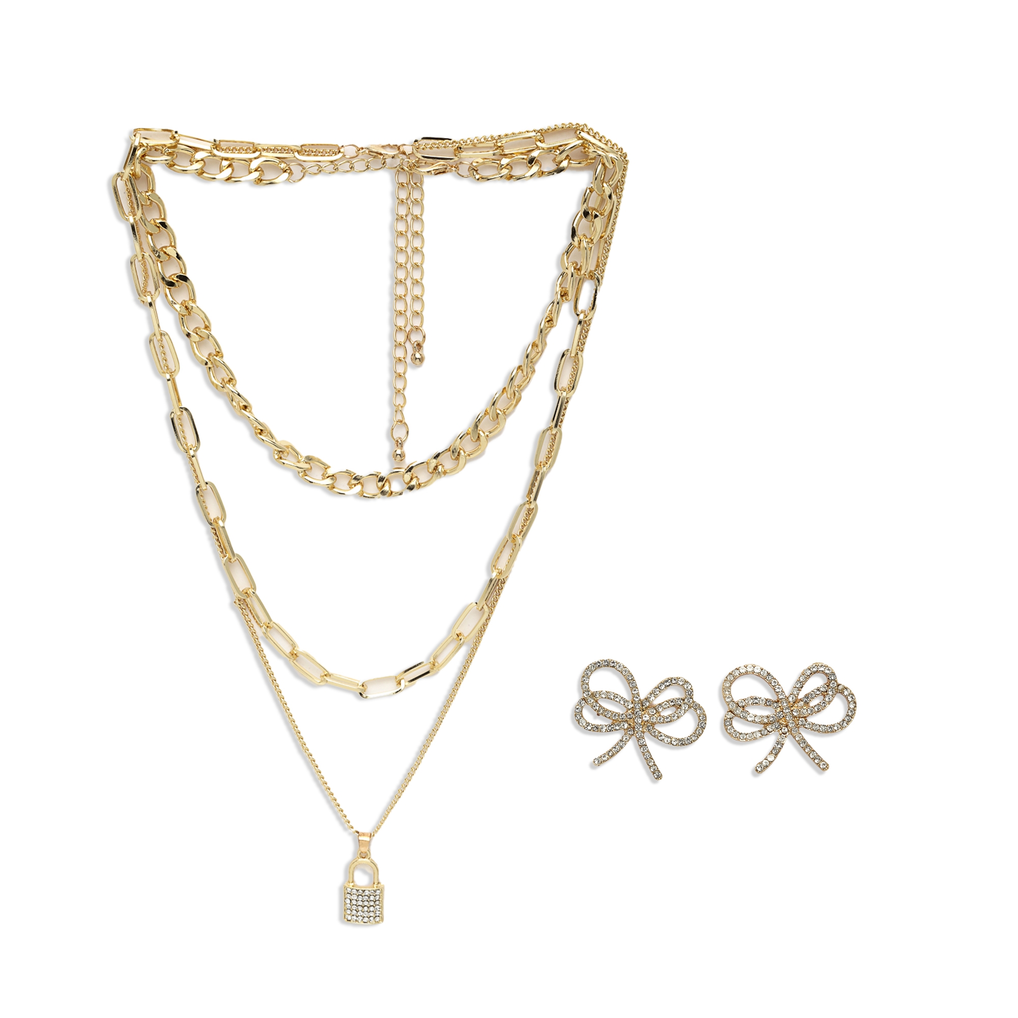 Best Gold Chain Jewelry Bundle Set Gift | Best Aesthetic Yellow Gold Chain  Necklace, Bracelet Jewelry