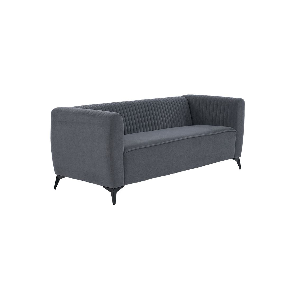 neudot Diva Sofa for Living Room |3 Persons Sofa|Premium Fabric with Cushioned Armrest | Solid Wood Frame|3 Seater in Graphite Grey Color