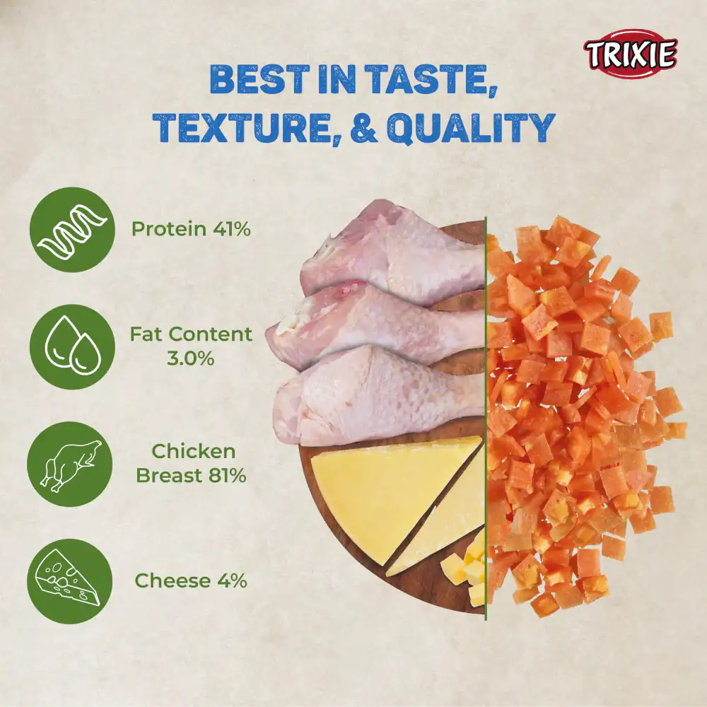 Trixie Premio Cheese Chicken Cubes Cat Treats, 50 g