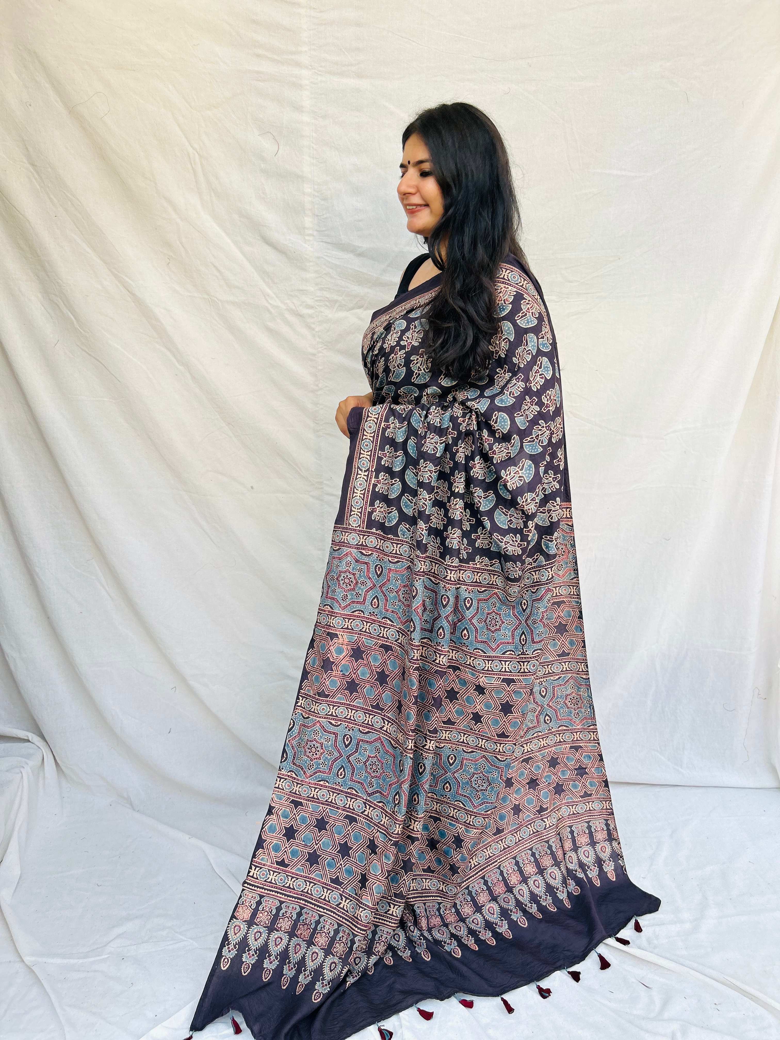 Kala Namak Habutai Silk Saree