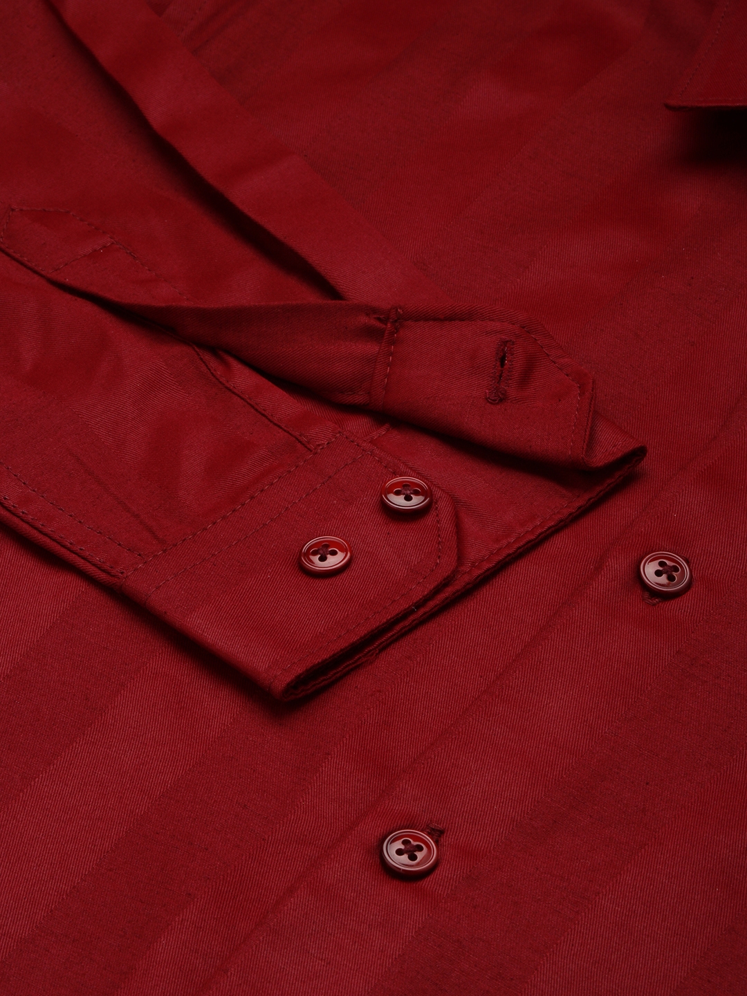 Showoff | SHOWOFF Men's Spread Collar Solid Maroon Classic Shirt 6