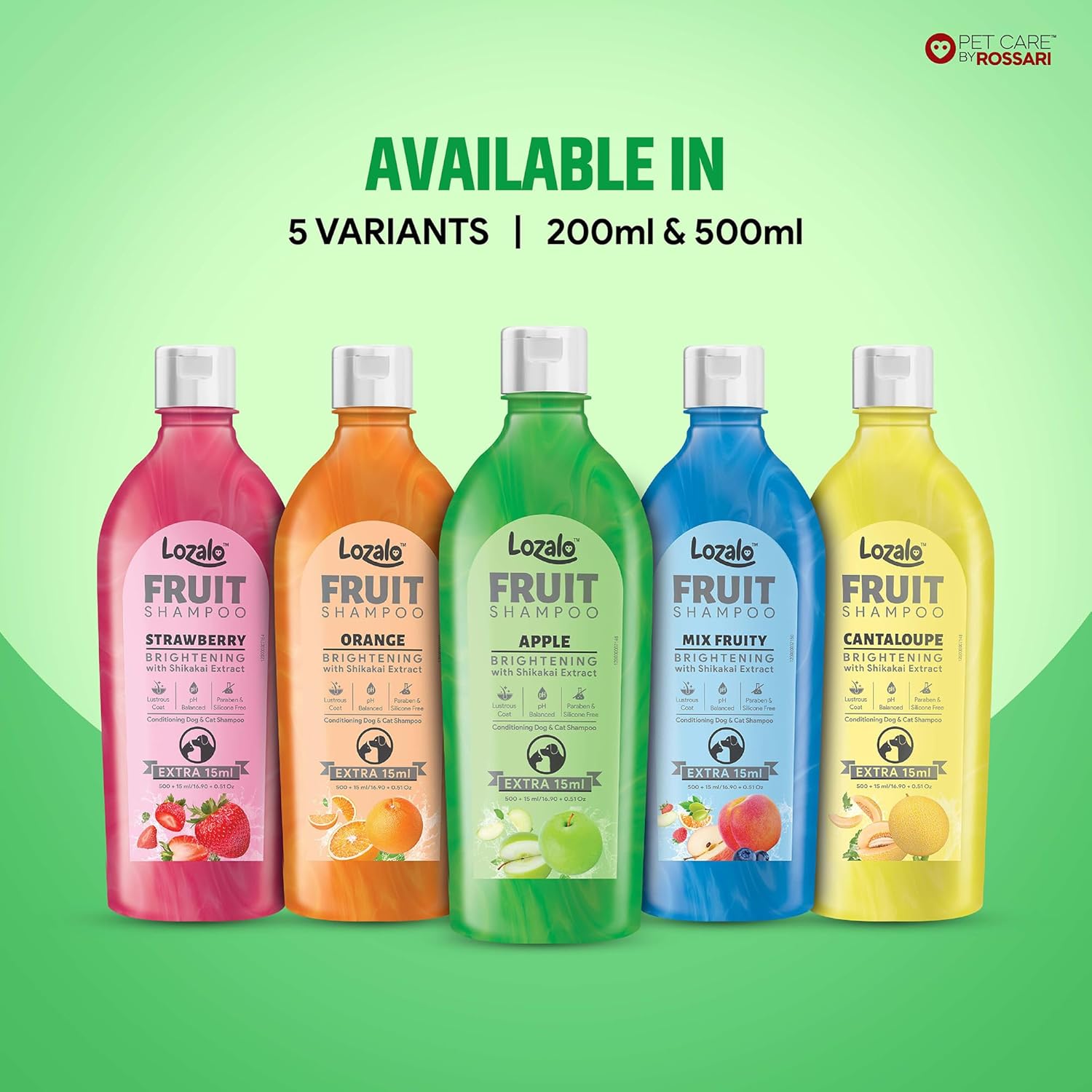 Lozalo Fruit Shampoo for Dogs & Cats 515 ml, Cantaloupe
