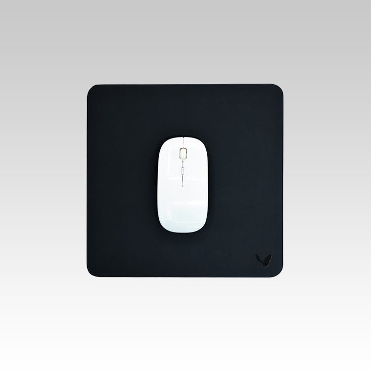 Square Mouse Pad in Faux Leather | Creasing Free | High Precision | Reversible | Flexible | 9×9 Inches | Uniflex | Black