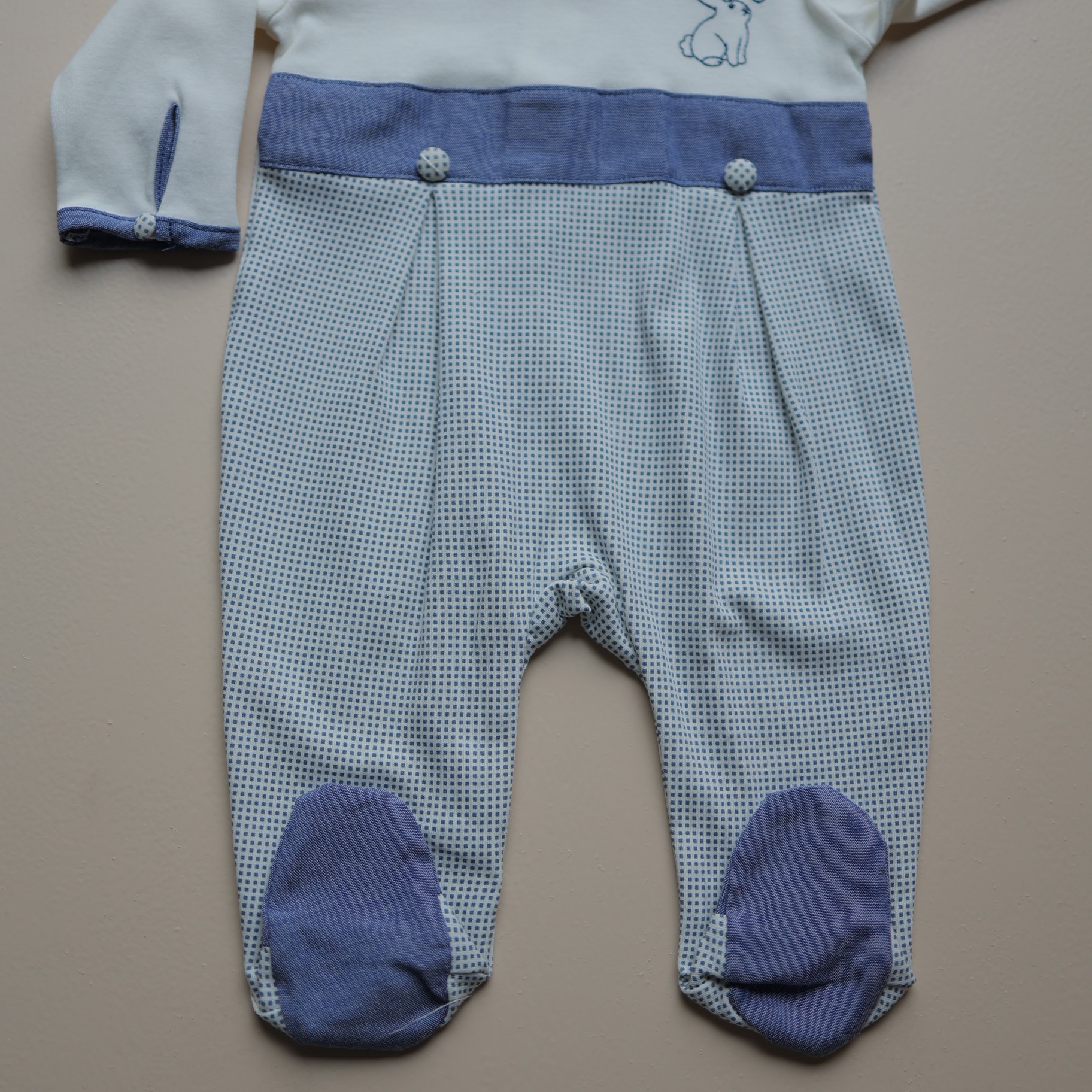 Blue Bunny Love Baby Romper