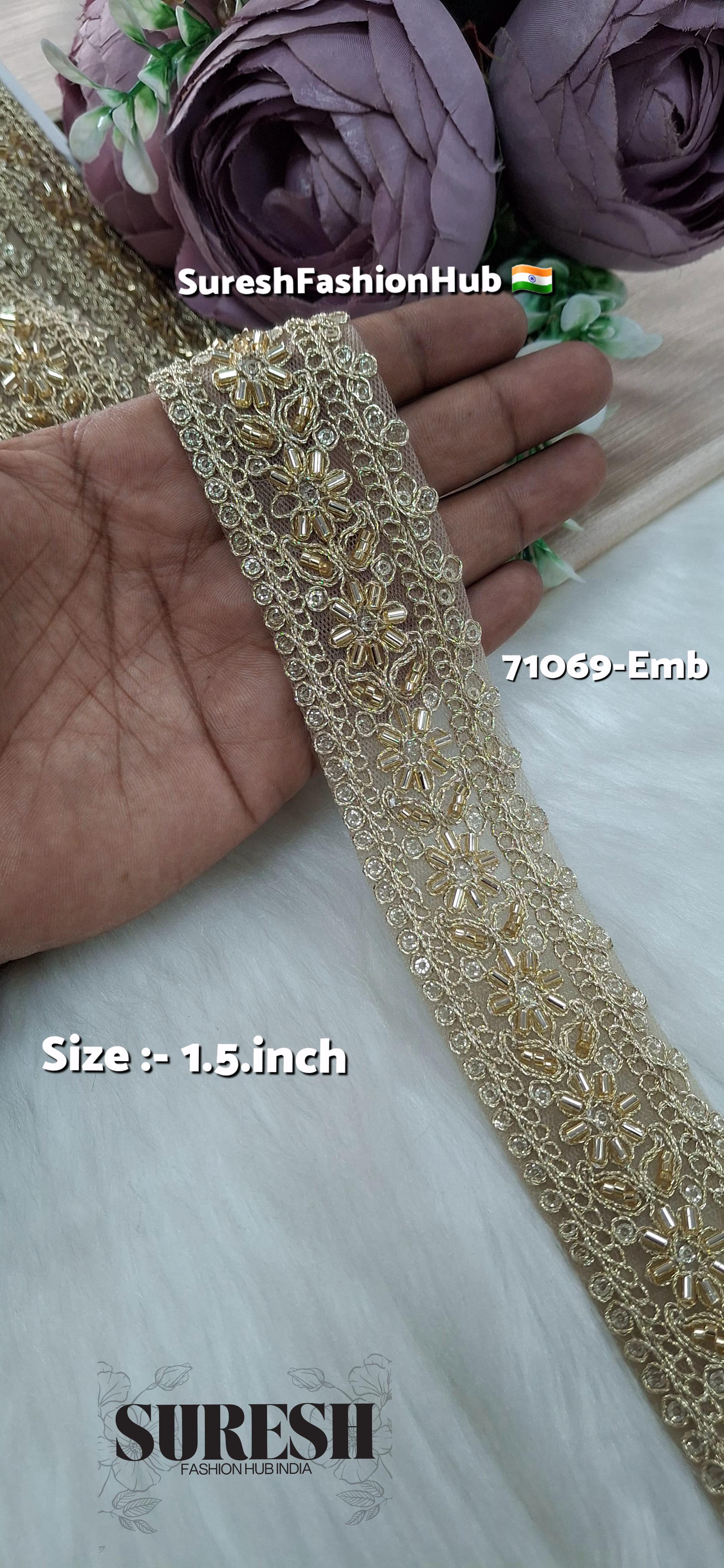 Pearl Blossom Embroidery Border Lace