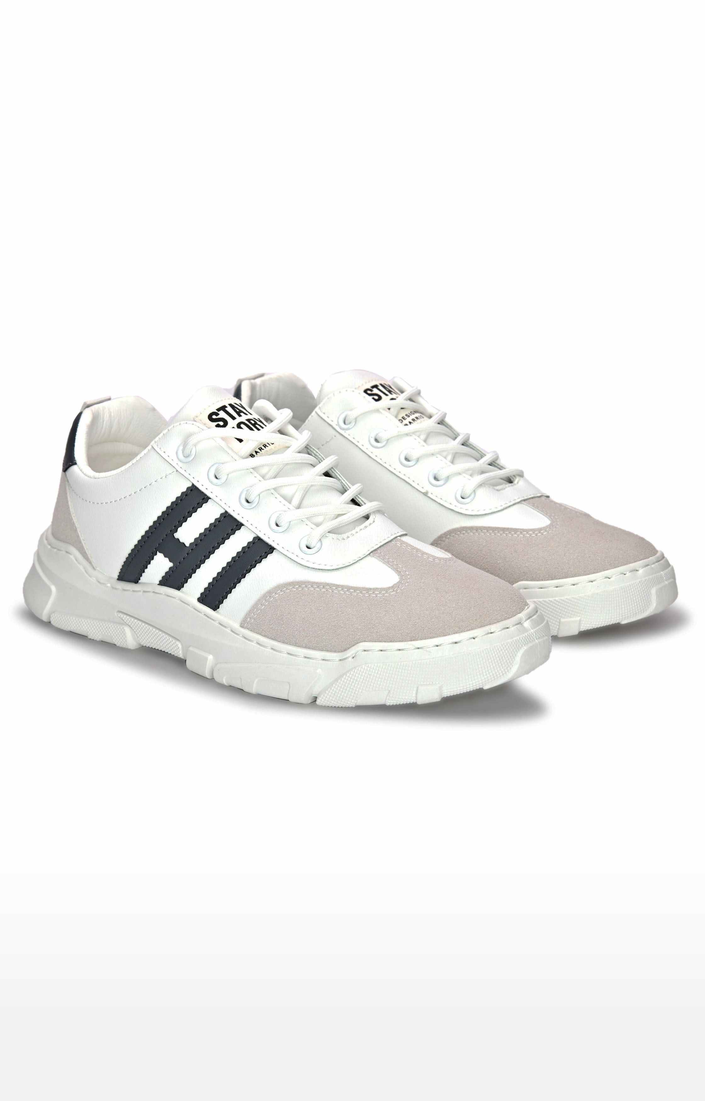 San Frissco Men Faux Leather Blazer White sports Shoes