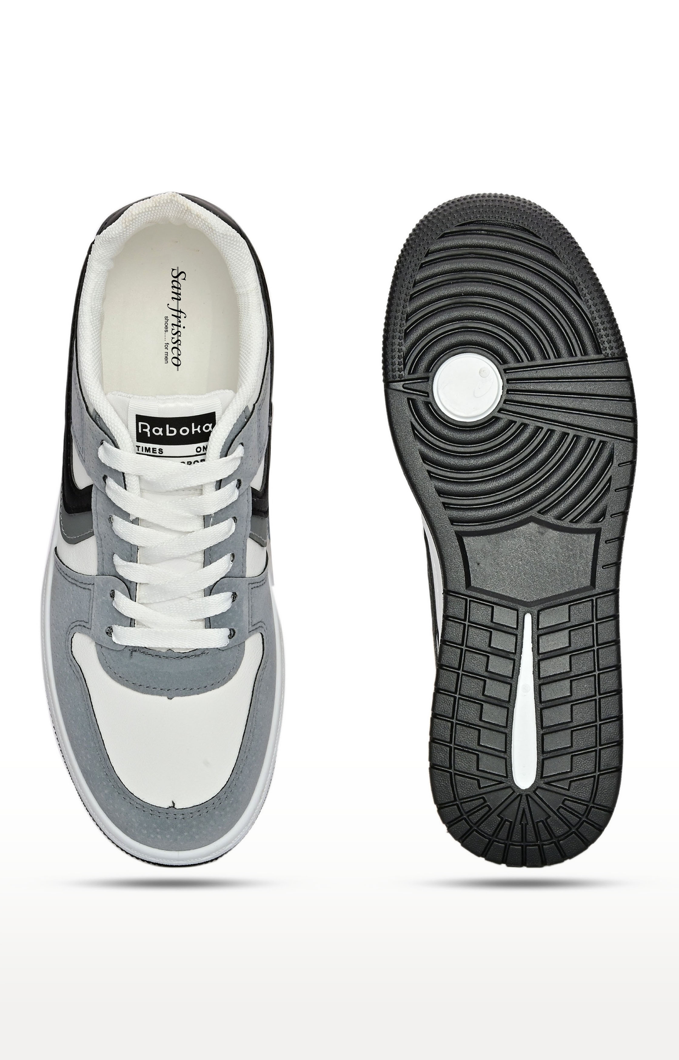 San Frissco | San Frissco Men Faux Leather Ashen White Sneakers 4