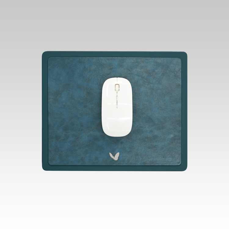 Rectangular Mouse Pad in Faux Leather | Rigid | 11×9 Inches | Moderno | Blue