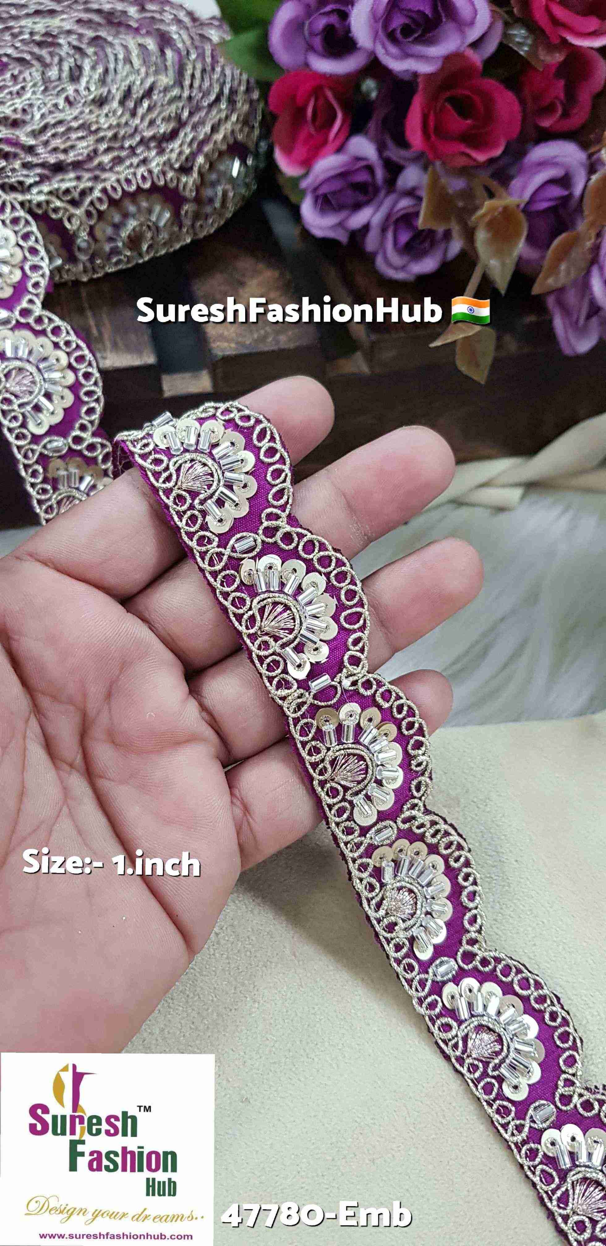 Magenta Delight Embroidered Lace
