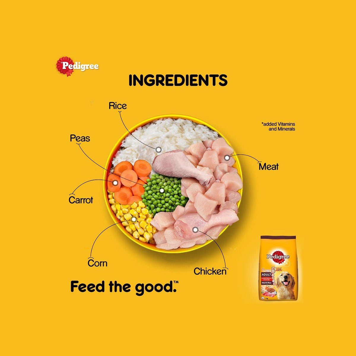 Pedigree Adult Meat & Rice Dry Dog Food