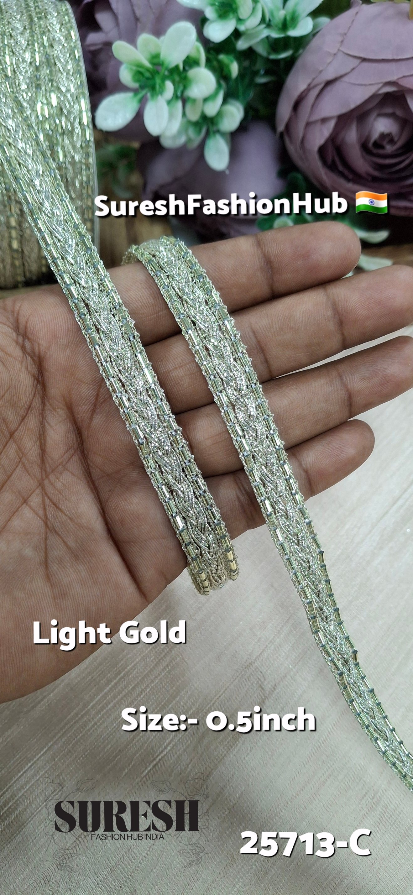 Light Gold Spark Chotli Lace