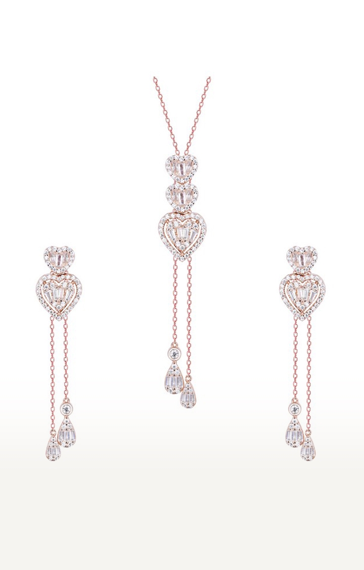 Touch925 | Graceful Heartstrings Silver Necklace Set