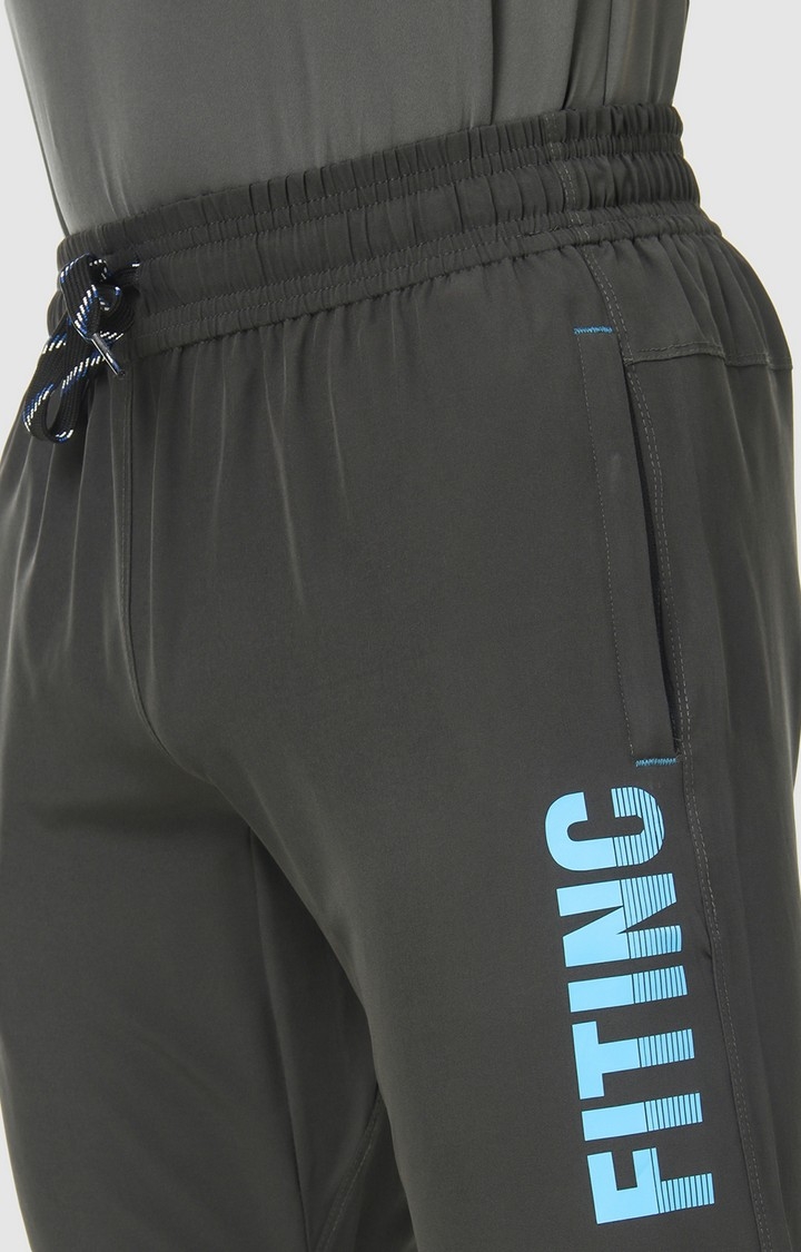 Fitinc | Men's Grey Polycotton Solid Activewear Joggers 3