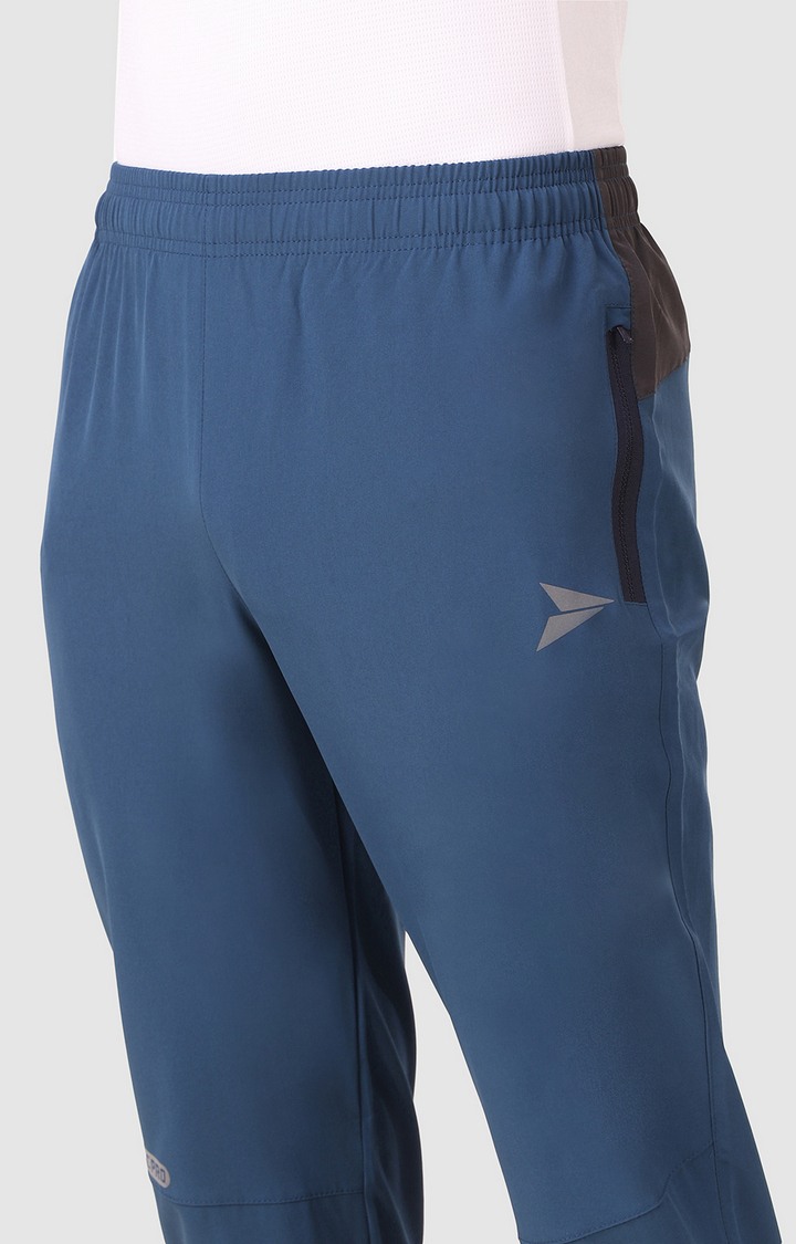 Men's Blue Polycotton Solid Trackpant