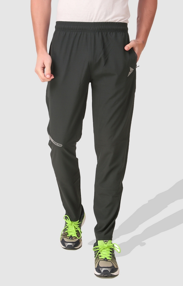 Fitinc | Men's Olive Green Polycotton Solid Trackpant
