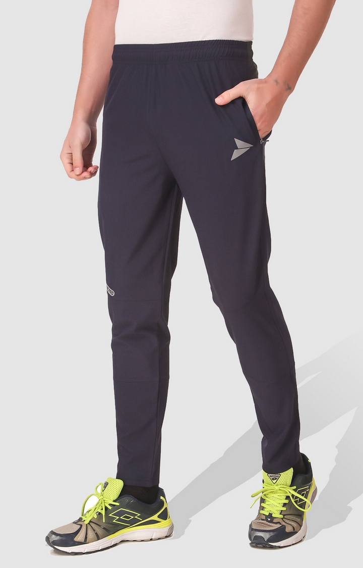 Fitinc | Men's Navy Blue Polycotton Solid Trackpant 0