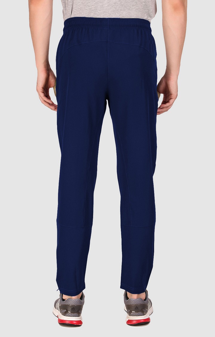 Men's Blue Polycotton Solid Trackpant