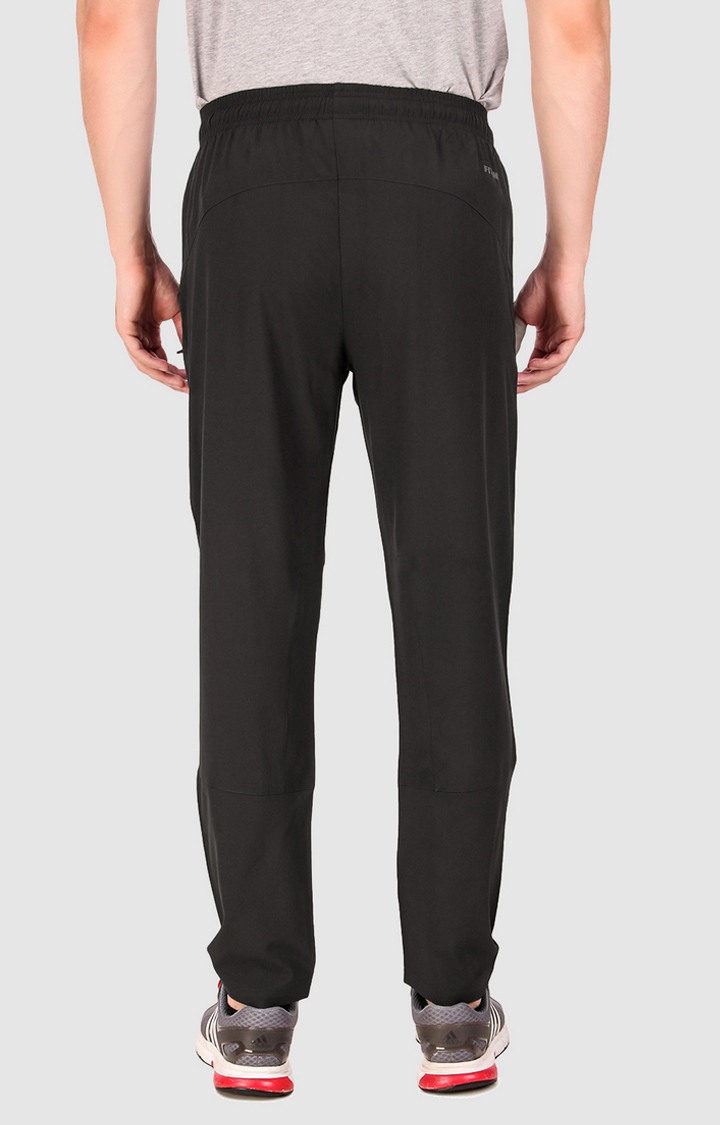 Men's Dark Grey Polycotton Solid Trackpant