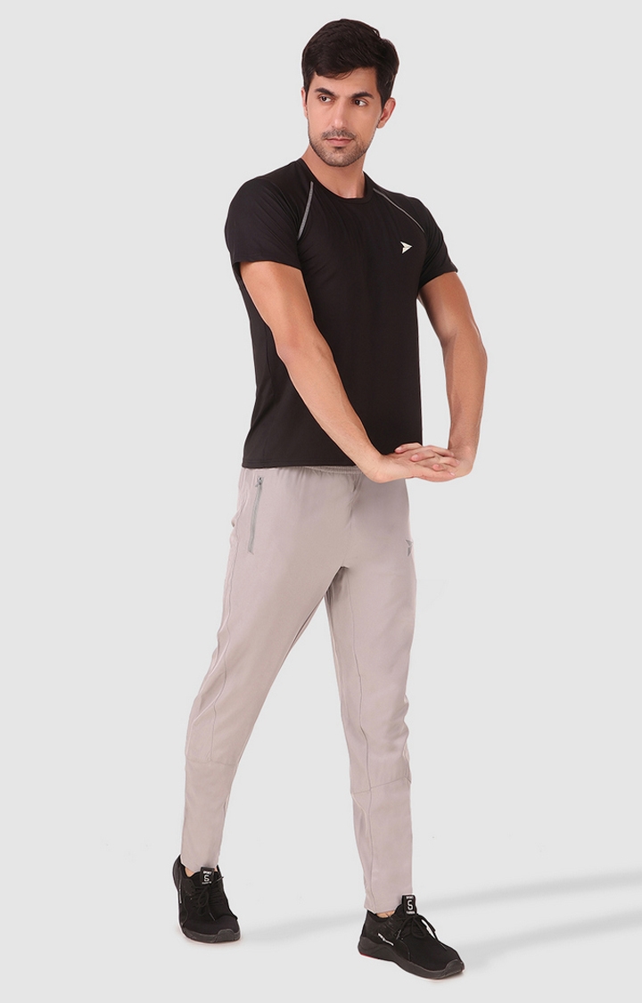 Fitinc | Men's Light Grey Polycotton Solid Trackpant 1