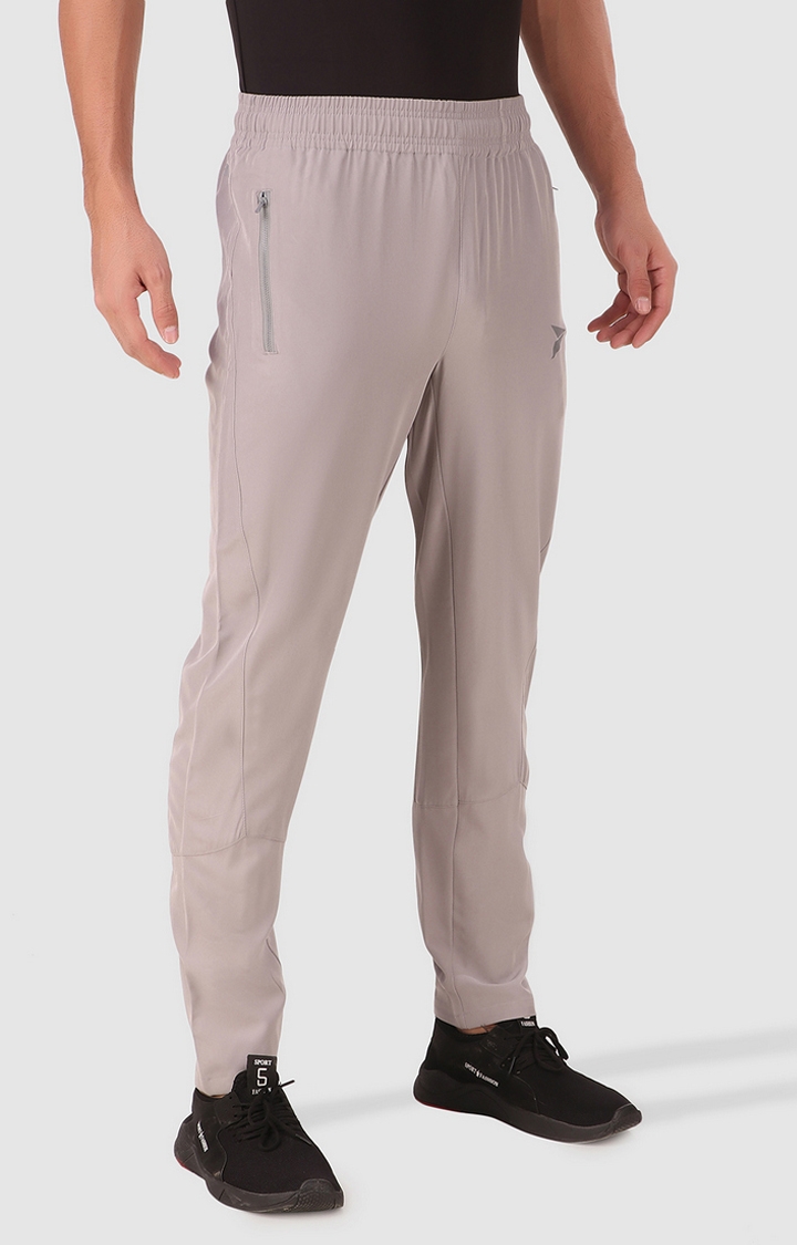 Fitinc | Men's Light Grey Polycotton Solid Trackpant 3