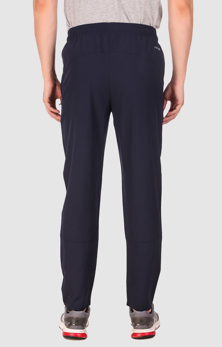 Men's Navy Blue Polycotton Solid Trackpant