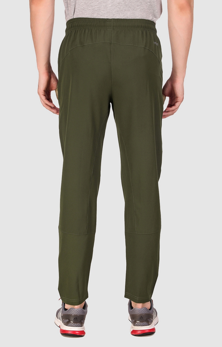 Fitinc | Men's Olive Green Polycotton Solid Trackpant 4