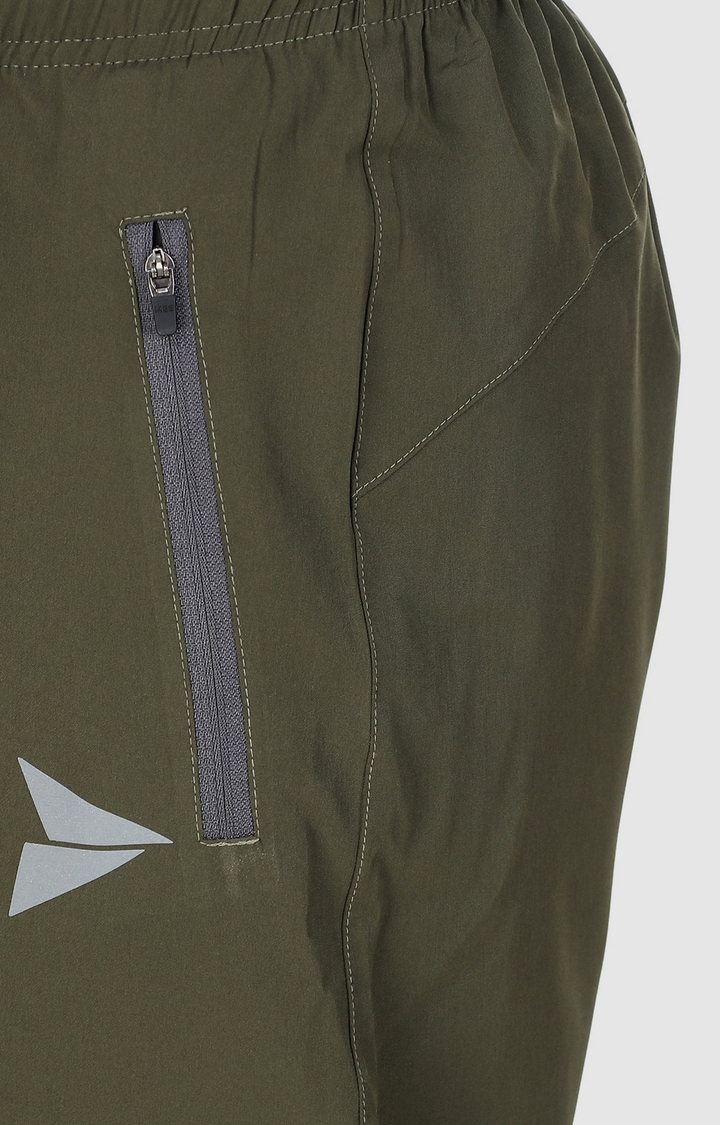 Fitinc | Men's Olive Green Polycotton Solid Trackpant 5