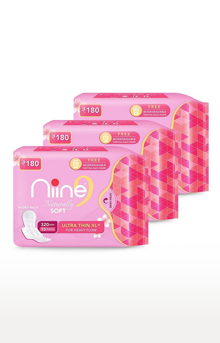 Niine Naturally Soft Ultra Thin XL+ SUPER SAVER PACK Sanitary Napkins