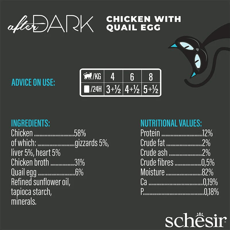 Schesir After Dark Cat Wholefood Chicken and Quail Egg, 80g