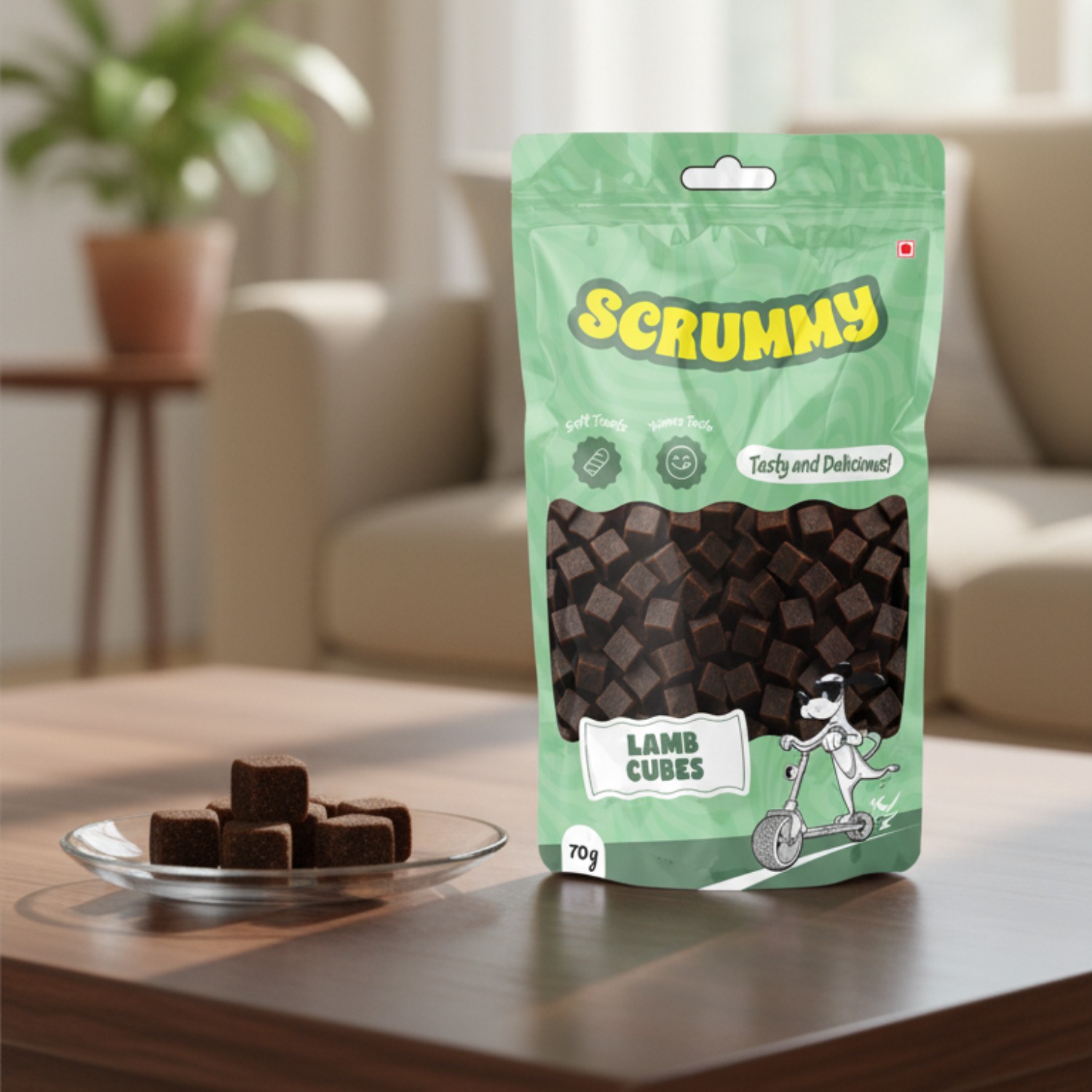 Scrummy Lamb Cubes Dog Treats 70g