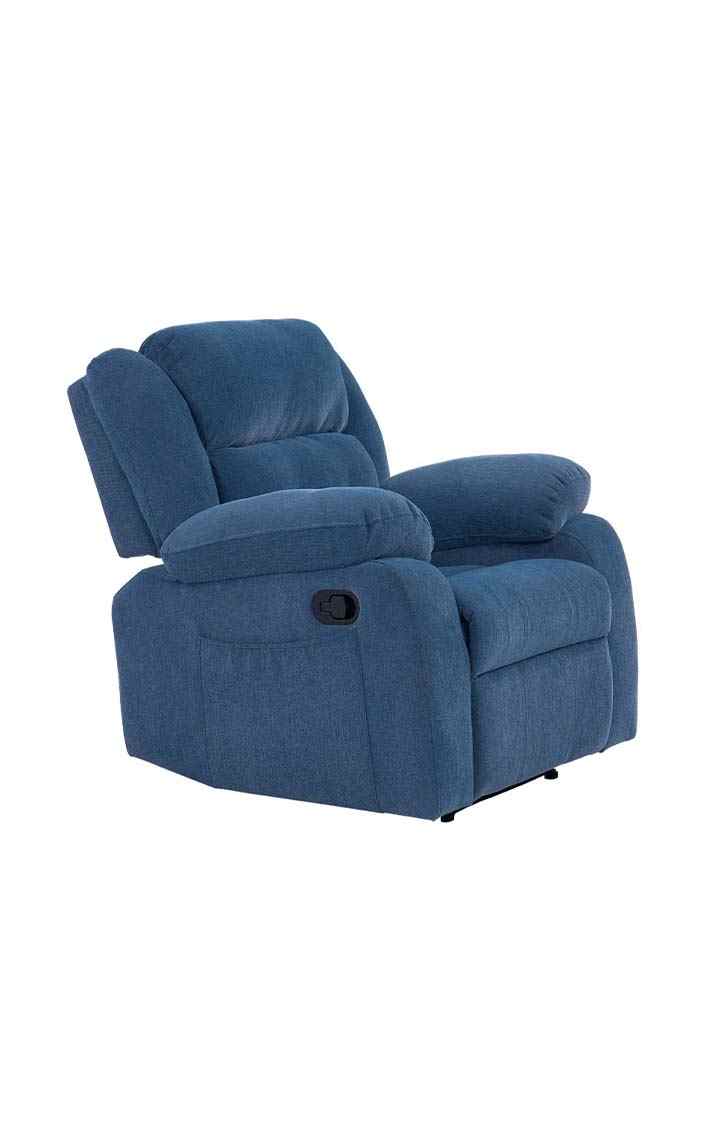 Ease Rocker Single Seater Fabric Recliner - Dusky Blue