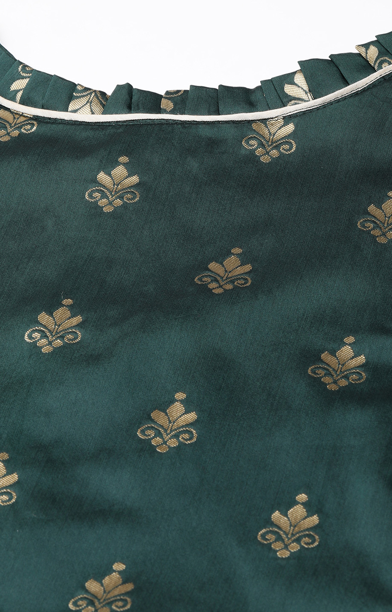 Shaily Women Dark Green Color Jacquard Woven Design Unstitched Dress Material-VF_SAGUN_DGRN_DM